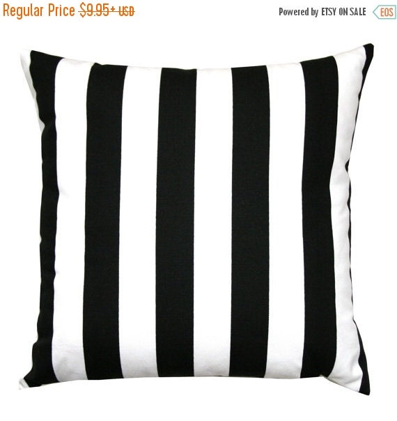 SALE Accent Pillows Premier Prints Black and White Striped Pillow