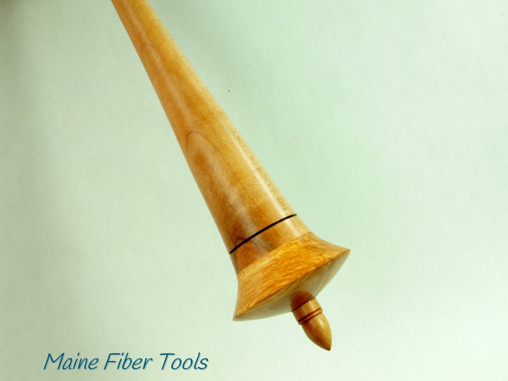Spanish Drop Spindle Low Whorl Spindle Spalted Apple & Sugar