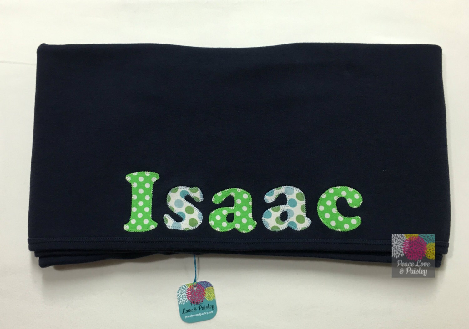 Navy Blue Baby Blanket Personalized Baby Blanket
