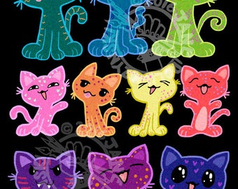 Postcard Art Print "Candy Catses" by Jane Poliwczynski