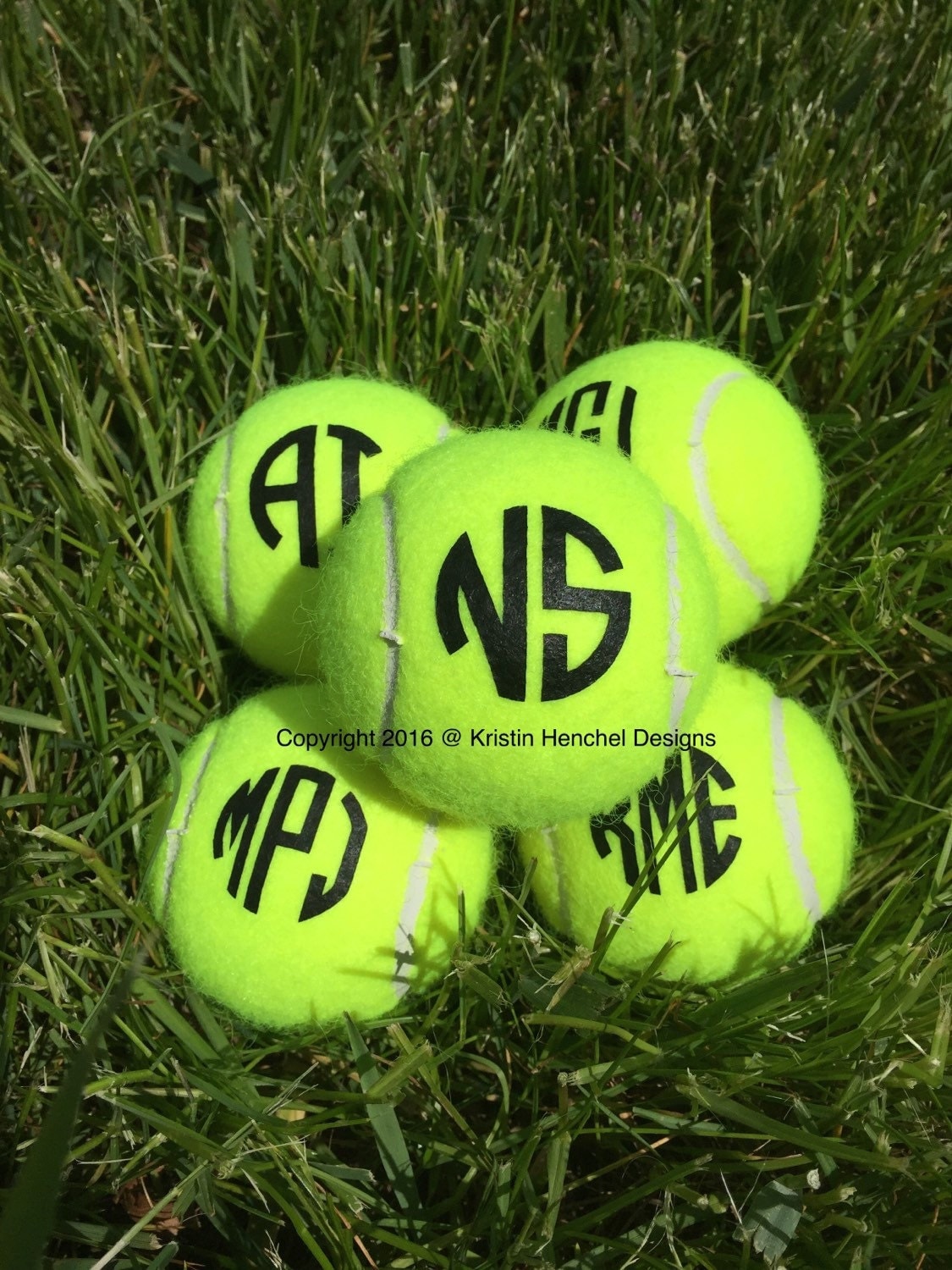 Mongrammed/Personalized Tennis Balls Set of 3