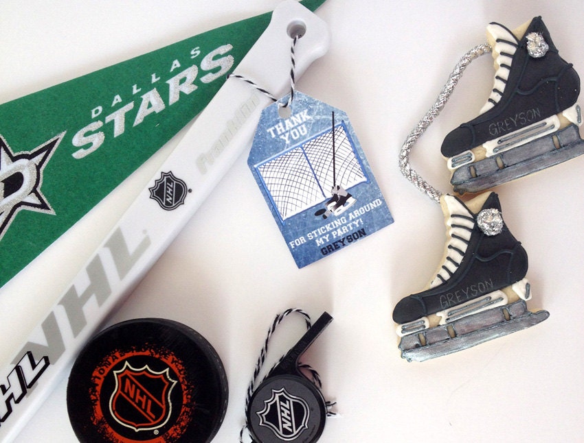 Hockey Party Favor Tags Sports Theme Birthday Party Favor