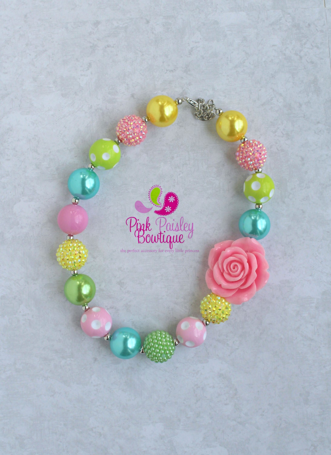 Bubblegum bead Necklace. Baby Necklace. Children's