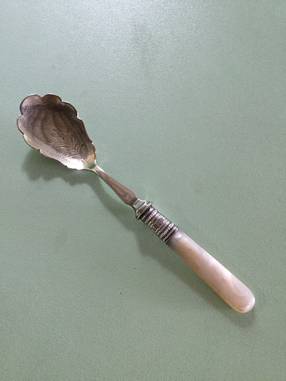 Vintage Mother of Pearl Handled Spoon