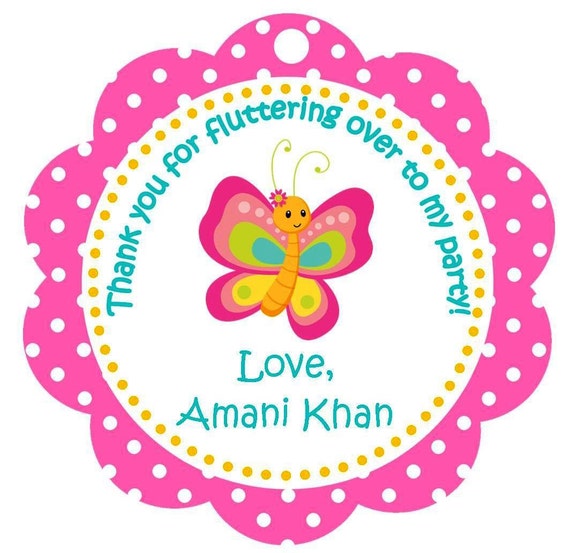 Butterfly favor tags, butterfly party favor tags, party favor tags, PRINTABLE FILE, butterflies, butterfly tag, butterfly birthday tags Il_570xn