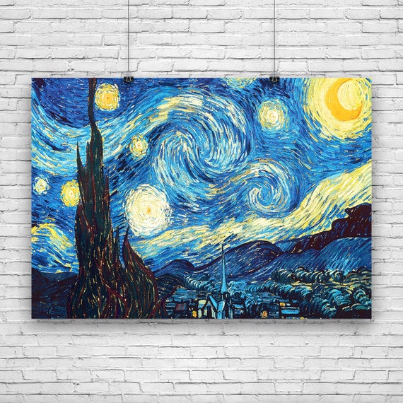 Starry Night by Dutch Post-Impressionist Painter Vincent Van