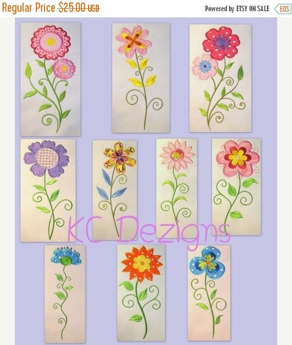 50% OFF SALE Vintage Flower Full Set Machine Applique by KCDezigns