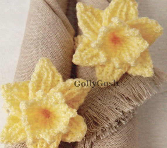 PDF Knitting Pattern for Spring Flower Easter Daffodil Knitting Pattern - Ins...