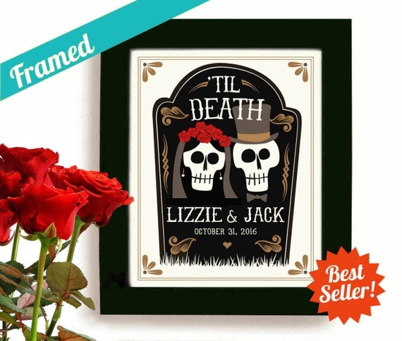  Halloween  Wedding Gift  Personalized Art Day of the Dead by 