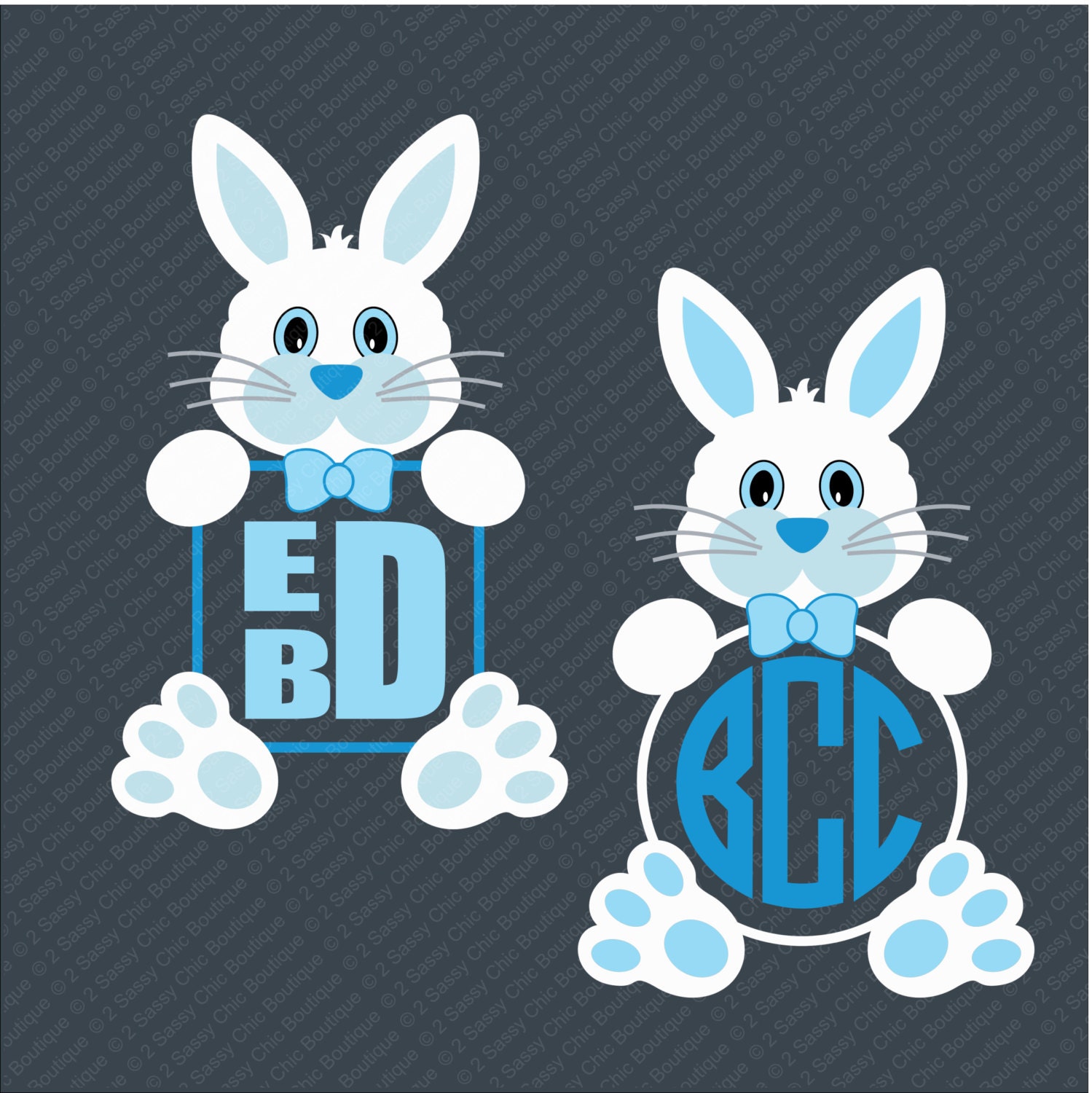 Download Easter Bunny Boy Monogram Frame Set svg eps ai dfx Formats