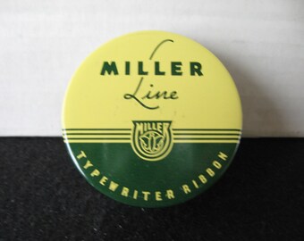 Vintage Miller Line Typewriter Ribbon Tin