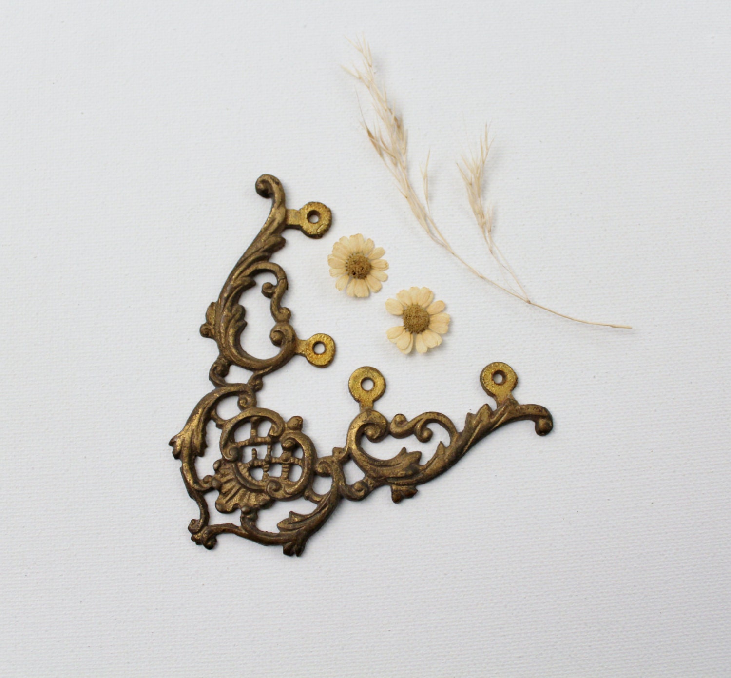 Vintage Decorative Brass Hardware Furniture Detail Brass