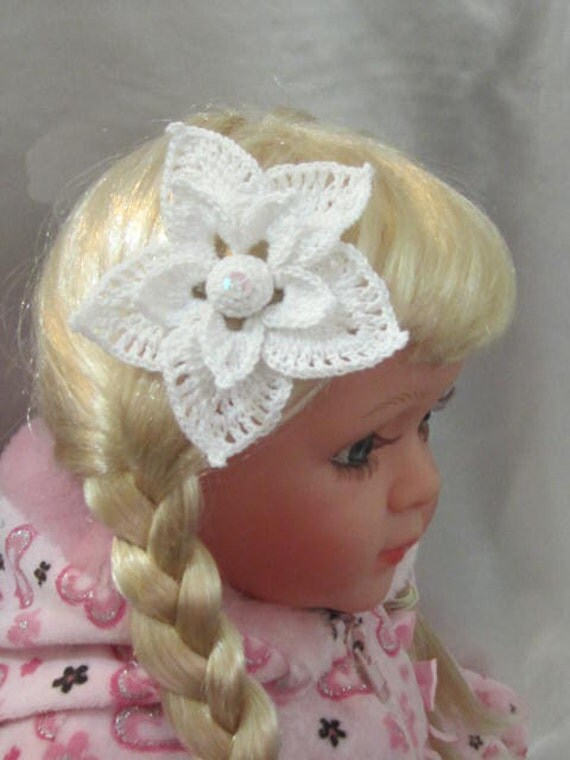 White Flower Hair Clip set of 2 Girls Flower Hair by MiLaViKnits