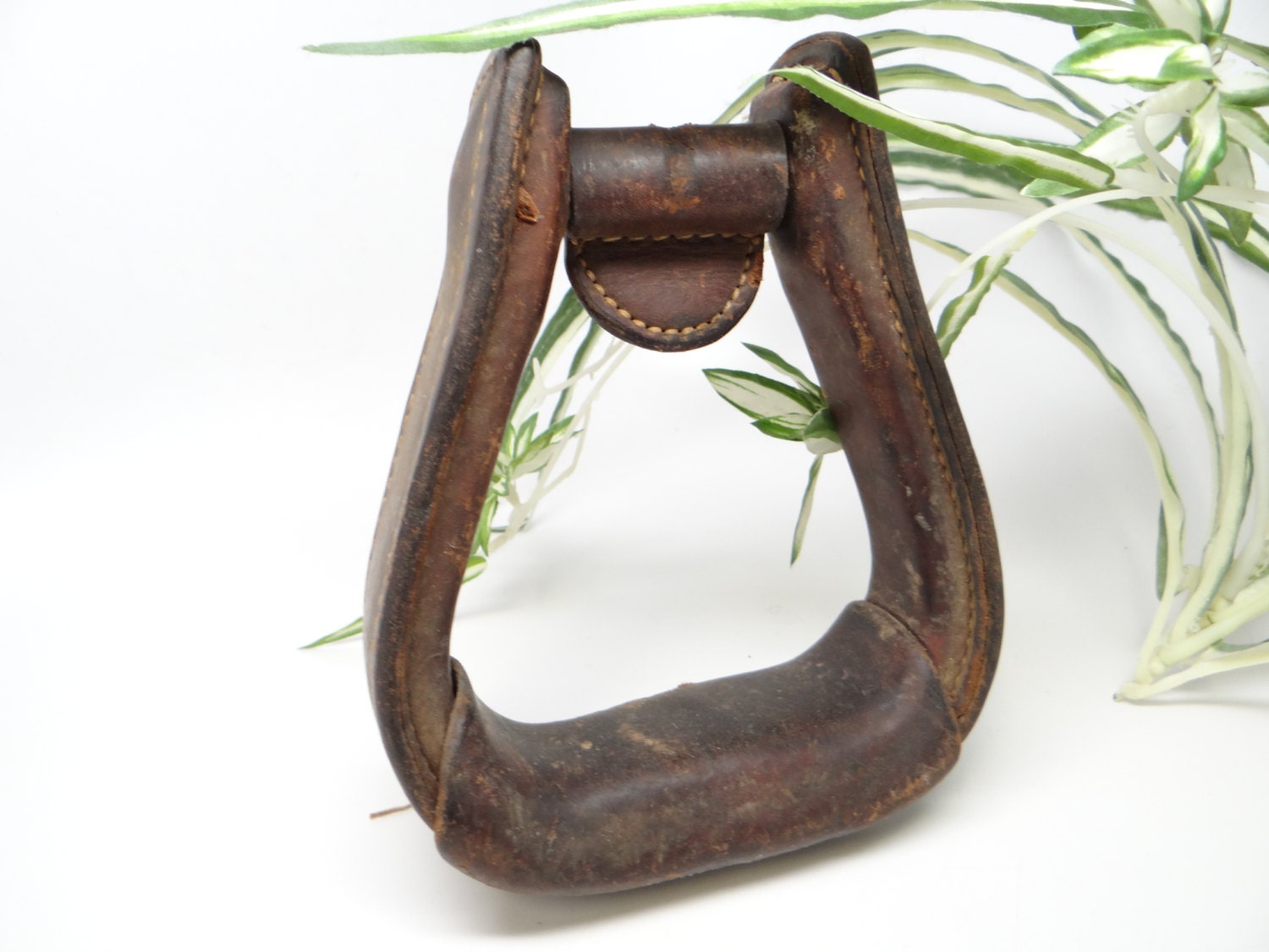 Early 1900's Western Stirrup Antique Wood with Leather