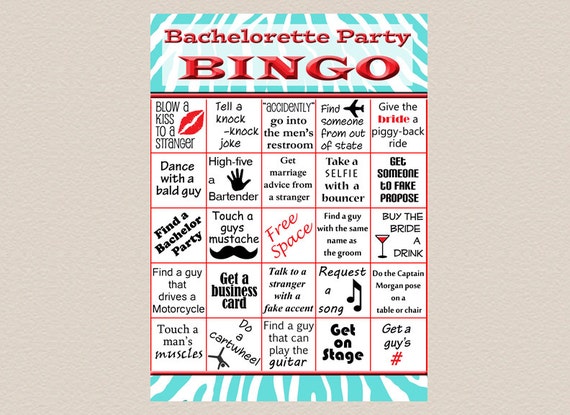 Bachelorette Bingo Game Printable Bachelorette Party Bingo