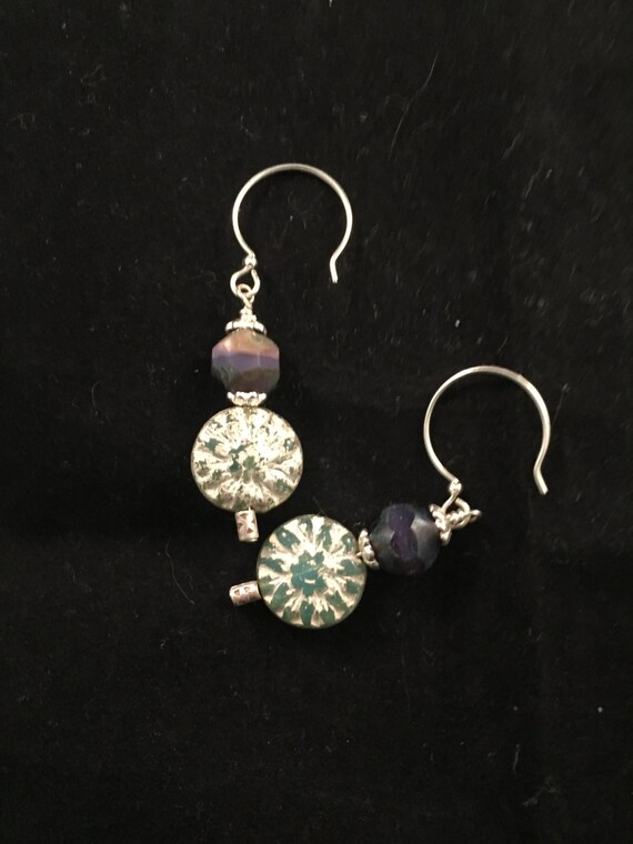 Hand beaded drop earrings hand beaded dangle earrings beaded