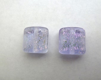 lilac sparkle pair handmade lampwork glass beads