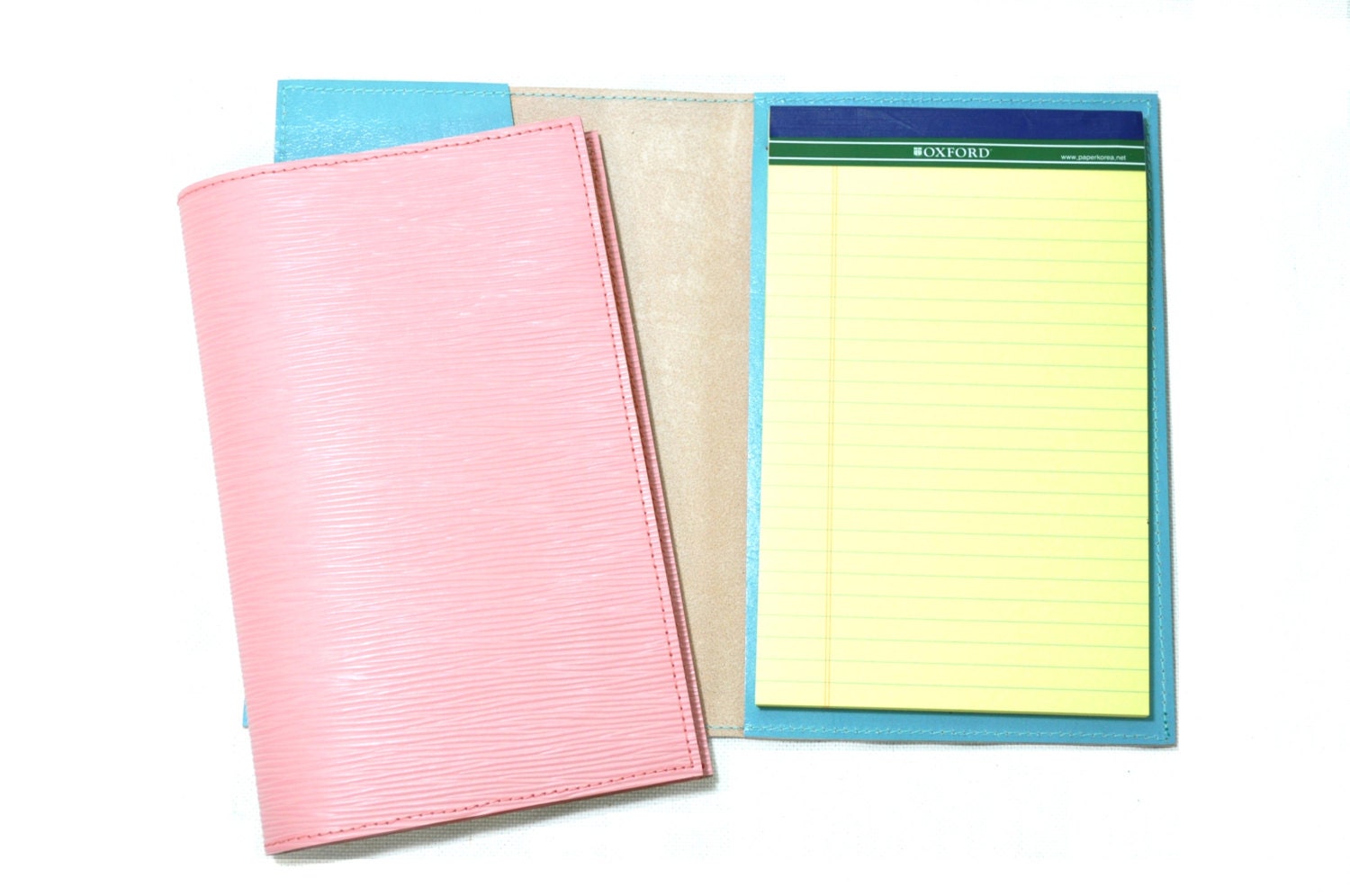 5x8 Personalized Leather Legal Pad Cover two toned by MJKMADE