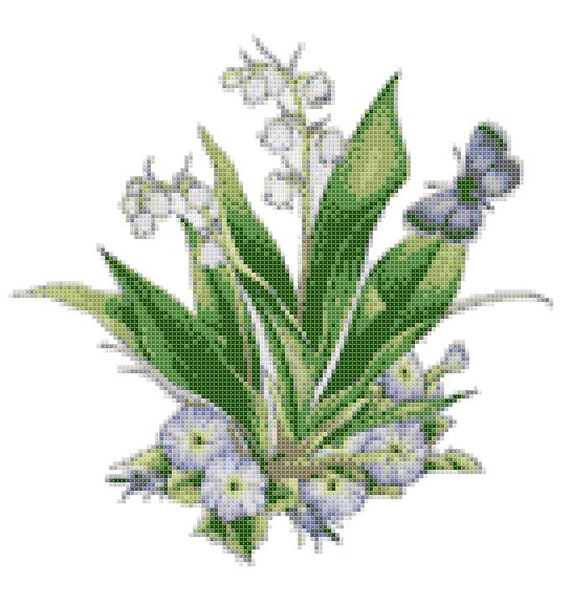 Lily Of The Valley 14 Count Cross Stitch Chart / Kit from