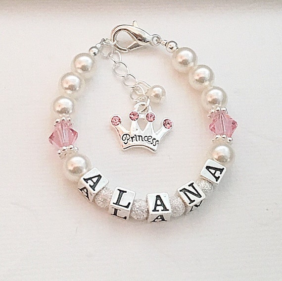 Baby braceletPersonalized Baby Bracelet PrincessBaby Name