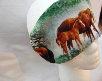 Adult unisex handmade sleep mask/ horse theme/ sleep aid/ insomnia aid/ eye care/ vision accessory/ health & beauty/ body and bath/ artsy
