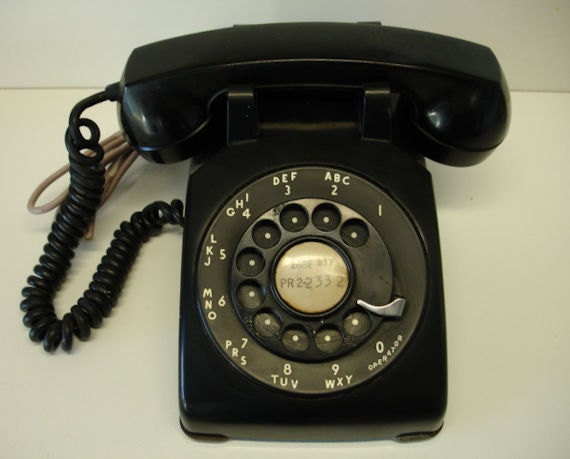 Vintage 1963 Black Rotary Dial Telephone Western Electric