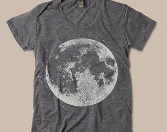 Womens FULL MOON Boho Bohemian Slouchy T shirt screen print Top Alternative Apparel S M L More colors