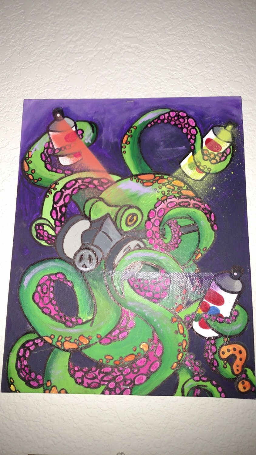 Octopus spray paint artist custom painting by Fresh5280Pieces