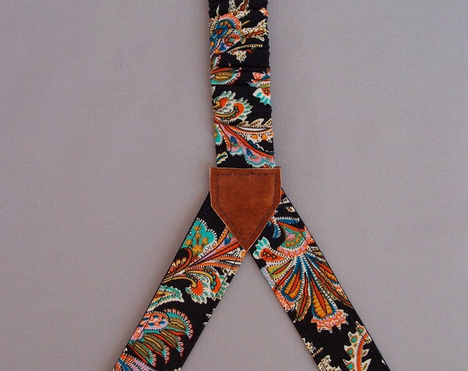 Two Sided Womens Suspenders, Suspenders for her, Braces, Reversible suspenders, gift for her, girlfriend gift, Floral suspenders, valentines