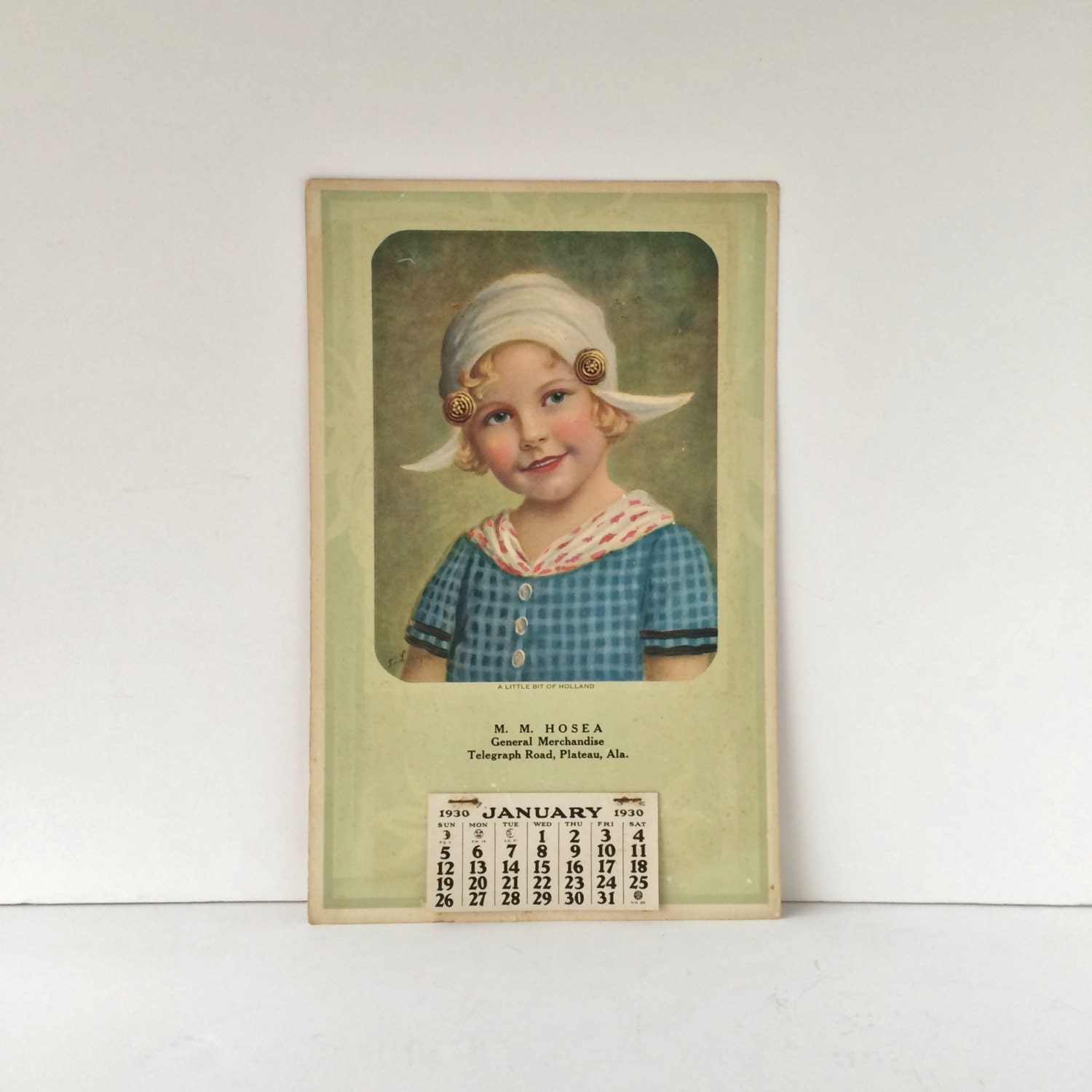 Vintage 1930 Calendar A Little Bit of Holland by AlegriaCollection