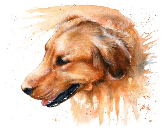 9x12 Original Custom Watercolour Pet Portrait by ClockworkArtShop