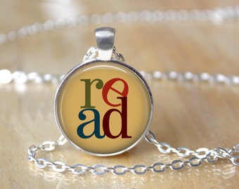 Book Necklace, Once Upon A Time, Literature, Readers, Reading, Gifts, Literacy Necklace, Library, Librarian, Heart, Love Books 39
