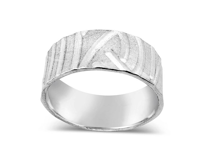 Sterling Silver Curve Texture Ring