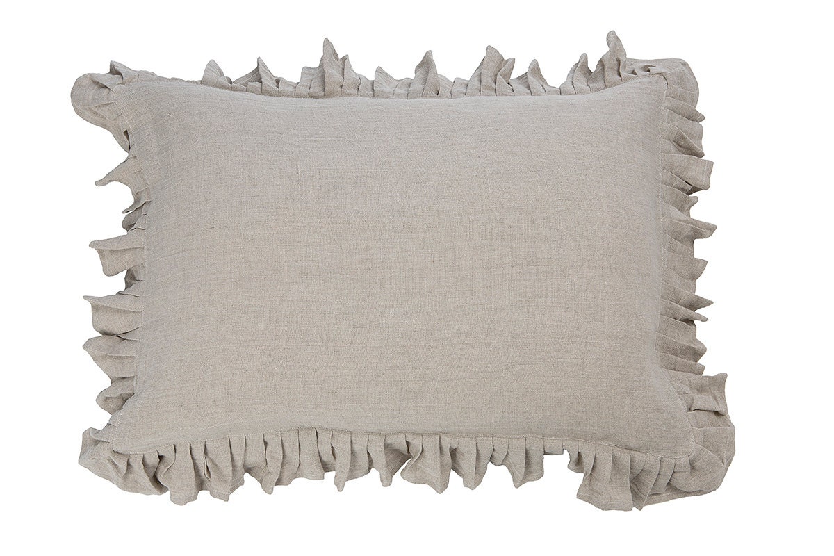 Ruffled pillow case ruffle pillowcases Natural pillow