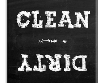 Guajolote Prints Clean Dirty Dishwasher Magnet (Chalkboard)