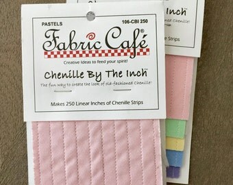 2 Chenille By the Inch by Fabric Cafe Pastel colors-Brand New