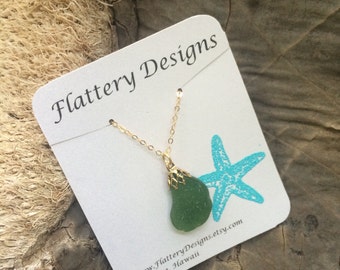 Green Sea Glass Necklace