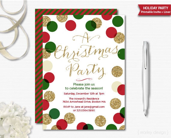 christmas invitation paper printable