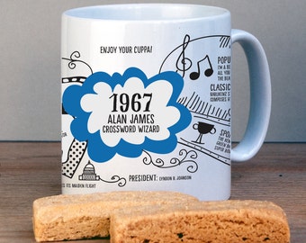 Personalised 1967 Birthday Mug For 50th Birthday-USA History Version-1967 Birthday Gift-Personalised Birthday Gift-50th Gift-Gift for Mom
