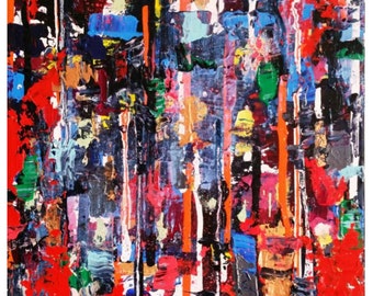 Ribbons, Acrylic on canvas. Vivid color painting!
