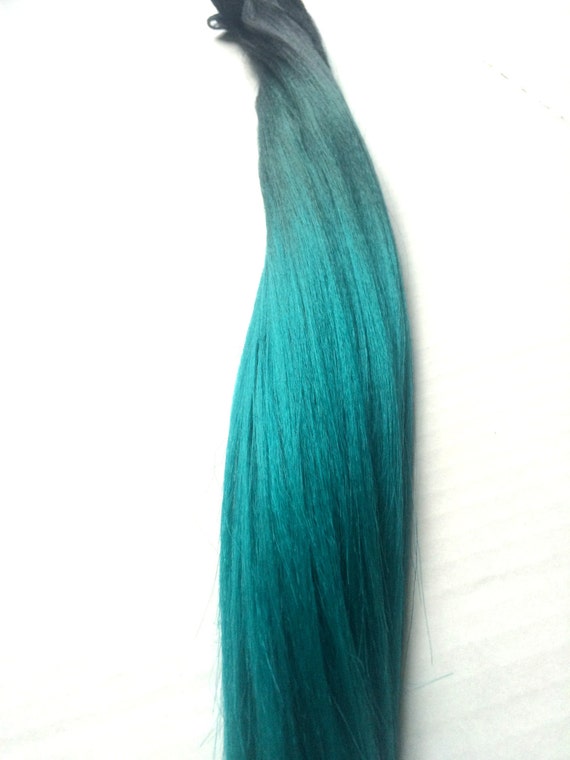 black to teal hair extensions