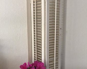 Primitive Plantation Shutter, White Shutter, Large Plantation Shutter, Shabby Chic Shutter, Farmhouse Shutter