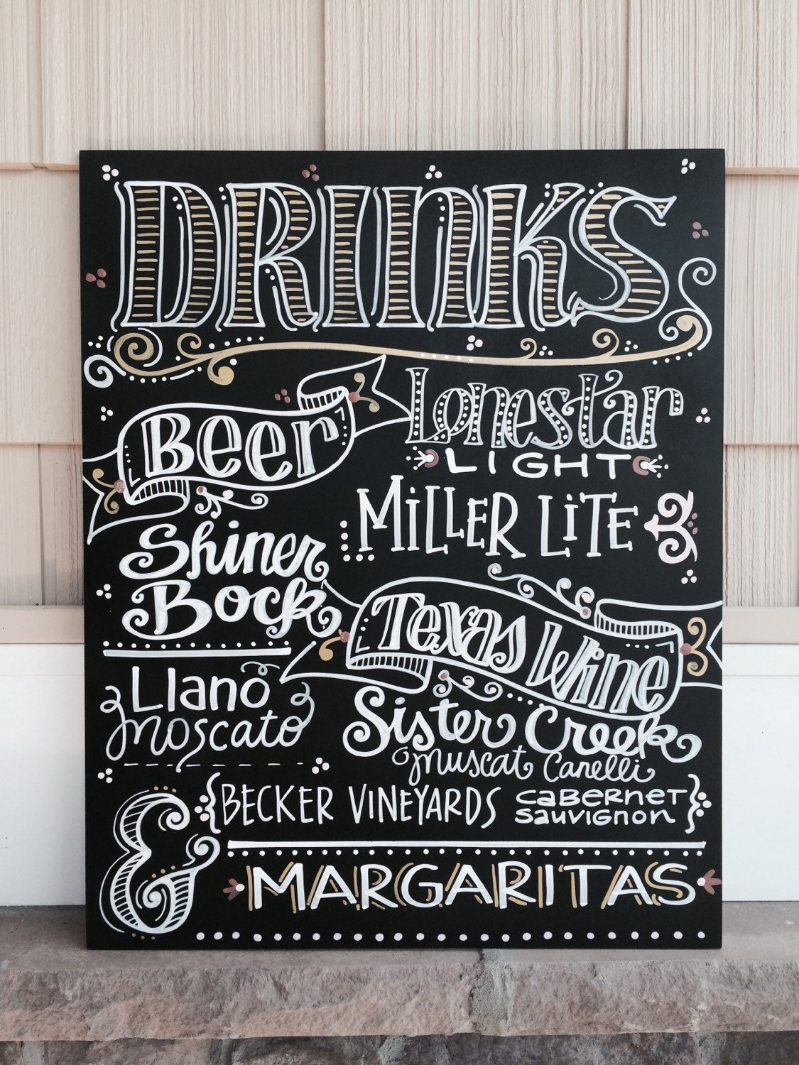 Handwritten 16x20 Chalkboard Wedding MENU Sign