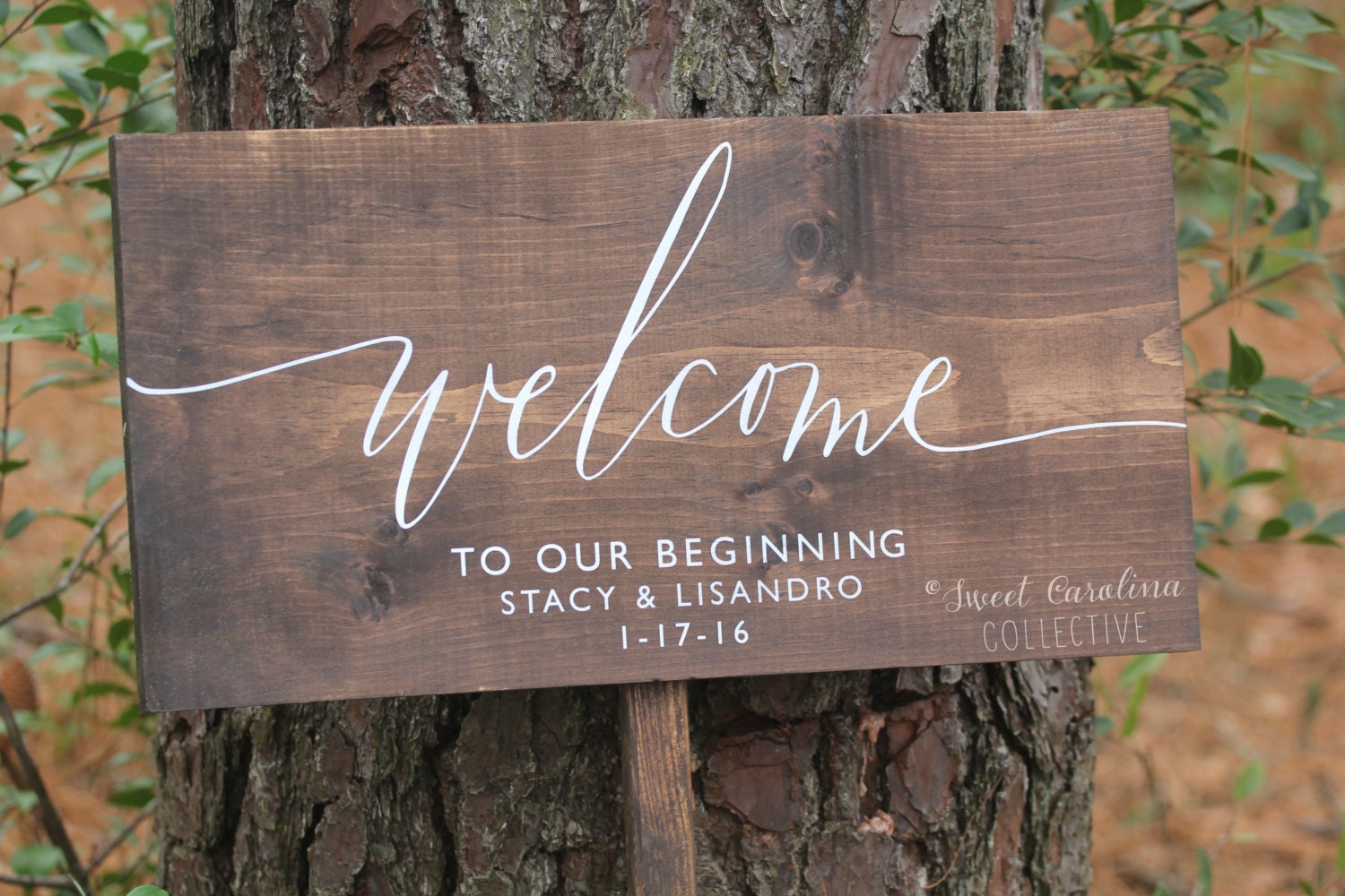 Welcome to our Beginning Wedding Sign Wooden Wedding Welcome