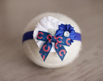 Chicago Cubs Headband, Chicago Cubs Baby Headband, Chicago Cubs Newborn Headband, Great Baby Photo Prop