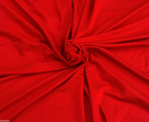 European Modal Spandex Fabric Jersey Knit by Yard Lipstick (Red) 11/15