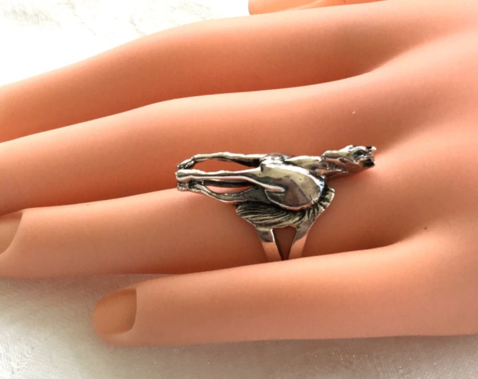 Sterling Silver Horse Ring Equestrian Jewelry Young Colt Ring Size 5.5