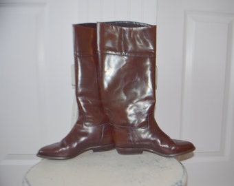 Mahogany Leather 'Nordstrom' Riding Boots - Women's 6