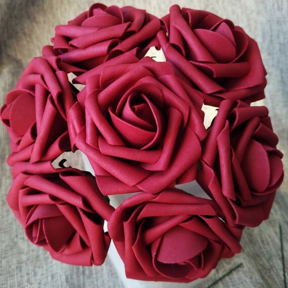 Burgundy Wedding Flowers Deep Red Artificial Roses 100 Stems