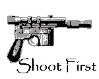 Cross stitch pattern - star wars han solo blaster shoot first